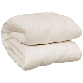 Manta con peso tela color crema claro 200x225 cm 9 kg de , Mantas - Ref: Foro24-350762, Precio: 74,15 €, Descuento: %