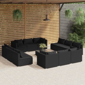 Gartenmöbelset 13-teilig und schwarze synthetische Rattankissen von , Gartensets - Ref: Foro24-3101592, Preis: 1,00 €, Rabatt: %