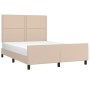 Estructura de cama cabecero cuero sintético capuchino 140x200cm de , Camas y somieres - Ref: Foro24-3125517, Precio: 258,96 €...