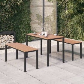 Garten-Essgruppe 3-teilig aus Stahl und WPC braun und schwarz von , Gartensets - Ref: Foro24-317140, Preis: 240,50 €, Rabatt: %