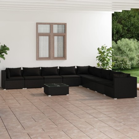 Gartenmöbel-Set 10 Stück schwarze synthetische Rattankissen von , Gartensets - Ref: Foro24-3101792, Preis: 1,00 €, Rabatt: %