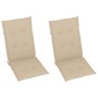 Garden chairs 2 pcs with beige cushions solid teak wood by , Garden chairs - Ref: Foro24-3062379, Price: 252,99 €, Discount: %