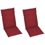 Garden chairs 2 units with red wine cushions solid teak wood by , Garden chairs - Ref: Foro24-3062385, Price: 245,74 €, Disco...