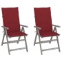 Reclining garden chairs and cushions 2 units solid acacia wood by , Garden chairs - Ref: Foro24-3064707, Price: 147,15 €, Dis...