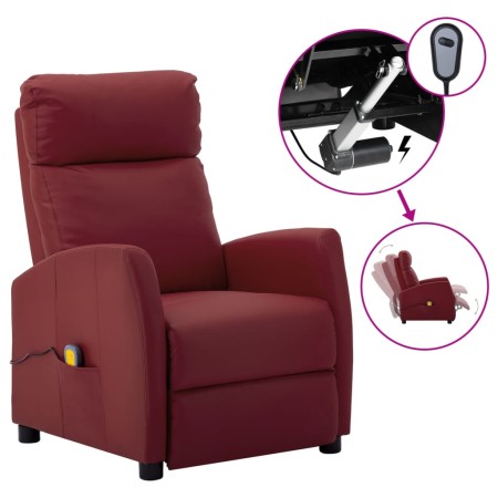 Red synthetic leather electric massage chair by , Electric massage chairs - Ref: Foro24-3073667, Price: 185,93 €, Discount: %