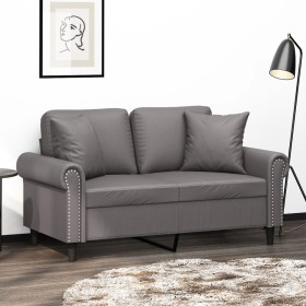 2-Sitzer-Sofa mit Kunstlederkissen grau 120 cm von , Sofas - Ref: Foro24-3200927, Preis: 252,99 €, Rabatt: %