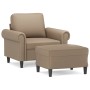 Sillón con taburete cuero sintético color capuchino 60 cm de , Sofás - Ref: Foro24-3201204, Precio: 219,99 €, Descuento: %