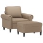 Sillón con taburete cuero sintético color capuchino 60 cm de , Sofás - Ref: Foro24-3201204, Precio: 219,99 €, Descuento: %