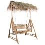 2-seater swing bench with palm leaves and bamboo cushion 202 cm by , Garden rockers - Ref: Foro24-3063942, Price: 467,86 €, D...