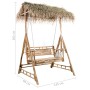 2-seater swing bench with palm leaves and bamboo cushion 202 cm by , Garden rockers - Ref: Foro24-3063942, Price: 467,86 €, D...