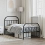 Bed frame with headboard and black metal footboard 80x200 cm by , Beds and slatted bases - Ref: Foro24-353644, Price: 92,59 €...