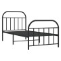 Bed frame with headboard and black metal footboard 80x200 cm by , Beds and slatted bases - Ref: Foro24-353644, Price: 92,59 €...