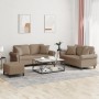 3-piece sofa set with cappuccino synthetic leather cushions by , Sofas - Ref: Foro24-3202169, Price: 572,50 €, Discount: %