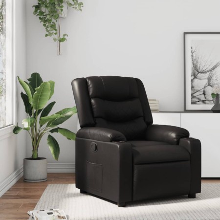 Sillón reclinable de cuero sintético negro de , Sillones - Ref: Foro24-374119, Precio: 230,47 €, Descuento: %