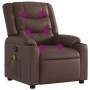 Reclining massage armchair in brown synthetic leather by , Armchairs - Ref: Foro24-374125, Price: 247,06 €, Discount: %