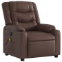 Sillón de masaje reclinable cuero sintético marrón de , Sillones - Ref: Foro24-374125, Precio: 247,99 €, Descuento: %