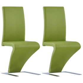 Dining chairs zigzag shape 2 pcs green synthetic leather by vidaXL, dining chairs - Ref: Foro24-281898, Price: 177,36 €, Disc...