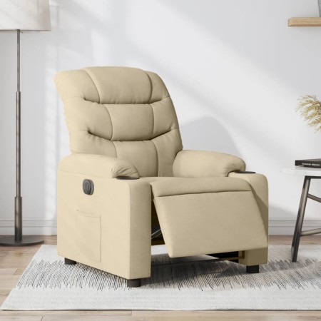 Sillón reclinable eléctrico de tela crema de , Sillones - Ref: Foro24-3206635, Precio: 257,92 €, Descuento: %