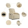 Cream fabric electric recliner chair by , Armchairs - Ref: Foro24-3206635, Price: 270,99 €, Discount: %