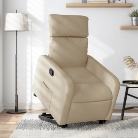 Sillón reclinable elevable de tela color crema de , Sillones - Ref: Foro24-3206707, Precio: 264,18 €, Descuento: %