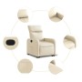 Sillón reclinable elevable de tela color crema de , Sillones - Ref: Foro24-3206707, Precio: 256,29 €, Descuento: %