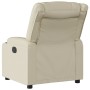 Sillón reclinable eléctrico de cuero sintético crema de , Sillones - Ref: Foro24-3206544, Precio: 275,73 €, Descuento: %