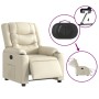 Cream synthetic leather electric recliner. by , Armchairs - Ref: Foro24-3206544, Price: 275,73 €, Discount: %