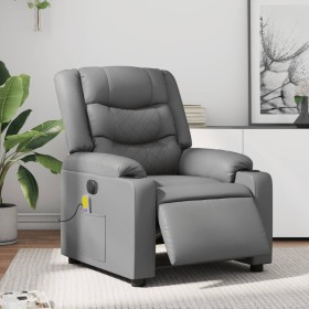 Reclining electric massage armchair in gray synthetic leather by , Armchairs - Ref: Foro24-3206550, Price: 282,75 €, Discount: %