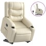 Sillón reclinable elevable cuero artificial color crema de , Sillones - Ref: Foro24-3206552, Precio: 367,82 €, Descuento: %