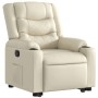 Sillón reclinable elevable cuero artificial color crema de , Sillones - Ref: Foro24-3206552, Precio: 367,82 €, Descuento: %