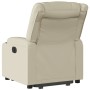 Sillón reclinable elevable cuero artificial color crema de , Sillones - Ref: Foro24-3206552, Precio: 367,82 €, Descuento: %