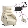 Sillón reclinable elevable cuero artificial color crema de , Sillones - Ref: Foro24-3206552, Precio: 367,82 €, Descuento: %