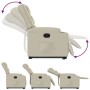 Sillón reclinable elevable cuero artificial color crema de , Sillones - Ref: Foro24-3206552, Precio: 367,82 €, Descuento: %