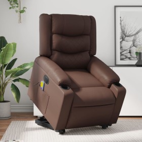 Sillón de masaje elevable eléctrico cuero sintético marrón de , Sillones - Ref: Foro24-3206565, Precio: 372,99 €, Descuento: %