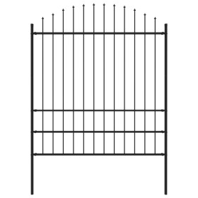 Garden fence with black steel spikes (1.75-2)x1.7 m by vidaXL, fence panels - Ref: Foro24-144945, Price: 123,99 €, Discount: %