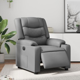 Sillón reclinable eléctrico de cuero sintético gris de , Sillones - Ref: Foro24-3206546, Precio: 275,99 €, Descuento: %