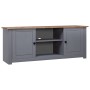 Mueble de TV madera maciza pino estilo Panamá gris 120x40x50 cm de vidaXL, Muebles TV - Ref: Foro24-282671, Precio: 129,99 €,...