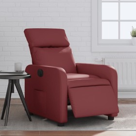 Sillón reclinable eléctrico de cuero sintético rojo tinto de , Sillones - Ref: Foro24-3206739, Precio: 259,99 €, Descuento: %