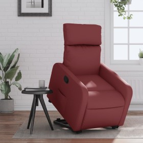 Sillón reclinable elevable cuero artificial rojo tinto de , Sillones - Ref: Foro24-3206753, Precio: 286,99 €, Descuento: %