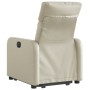 Sillón reclinable elevable eléctrico de cuero sintético crema de , Sillones - Ref: Foro24-3206764, Precio: 307,88 €, Descuent...