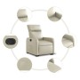 Sillón reclinable elevable eléctrico de cuero sintético crema de , Sillones - Ref: Foro24-3206764, Precio: 307,88 €, Descuent...