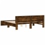 Bed frame with smoked oak headboard 180x200 cm by , Beds and slatted bases - Ref: Foro24-3207466, Price: 195,99 €, Discount: %