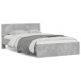 Estructura de cama con cabecero gris hormigón 120x200cm de , Camas y somieres - Ref: Foro24-3207493, Precio: 191,97 €, Descue...