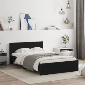 Bed frame with black headboard 120x200 cm by , Beds and slatted bases - Ref: Foro24-3207491, Price: 193,99 €, Discount: %