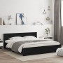 Estructura de cama con cabecero y luces LED negra 200x200 cm de , Camas y somieres - Ref: Foro24-3207582, Precio: 244,71 €, D...