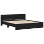 Estructura de cama con cabecero y luces LED negra 200x200 cm de , Camas y somieres - Ref: Foro24-3207582, Precio: 244,71 €, D...