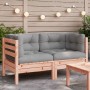 Corner garden sofa with 2 fir Douglas wood cushions by , Modular outdoor sofas - Ref: Foro24-838155, Price: 204,19 €, Discoun...