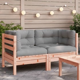 Eck-Gartensofa mit Kissen 2 Stück Douglasienholz von , Modulare Sofas für den Außenbereich - Ref: Foro24-838155, Preis: 196,9...