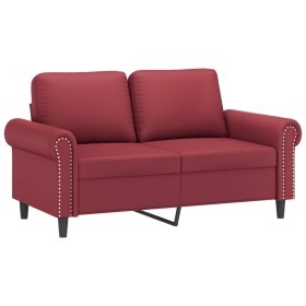 Sofá de 2 plazas de cuero sintético rojo vino 120 cm de , Sofás - Ref: Foro24-359502, Precio: 235,99 €, Descuento: %