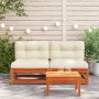 Gartensofas Kissen ohne Armlehnen 2 Stück wachsbraunes Holz von , Modulare Sofas für den Außenbereich - Ref: Foro24-838090, P...